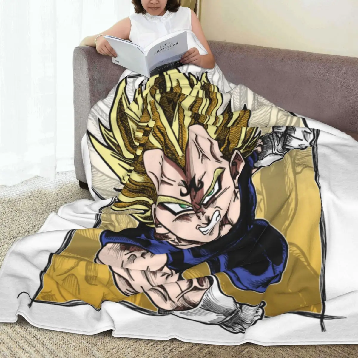 Majin Vegeta Jogar Cobertor, Decoração de lã, Saiyan, Dbz, Dragon Ball, Portátil, Super Macio, Roupa de cama, Carro, Pelúcia Fina Quilt