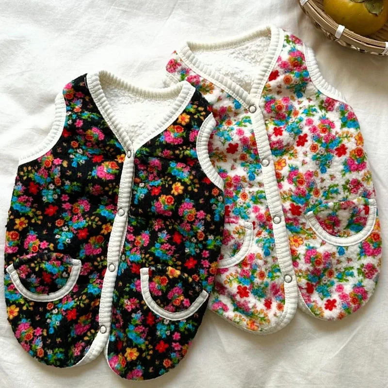 

Winter Warm Coat Black White Dog Clothes Fleece Inner Clothing Sleeveless Costume For Small Dogs Chihuahua Yorks Pet Vest Jacket