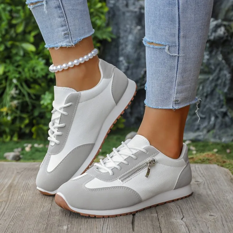 

Fashion Ladies Shoes Lightweight Lace-Up Women's Vulcanize Shoes Low Top Casual Sneakers