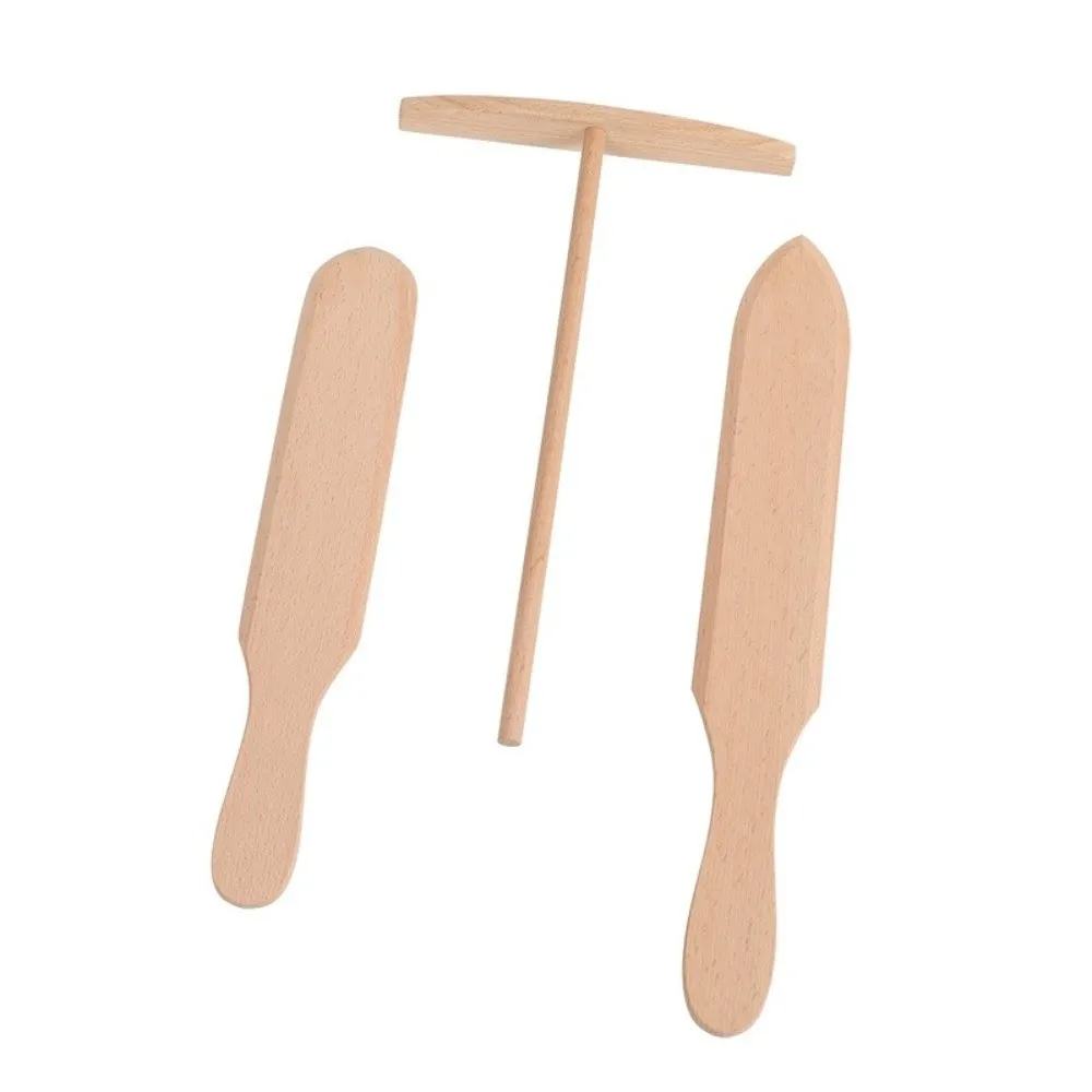 Beech Wood Crepe Spreader Multi Shapes Smooth Edge Crepe Making Tool Multiple Sizes Solid Wood Pancake Scraper Breakfast Cooking