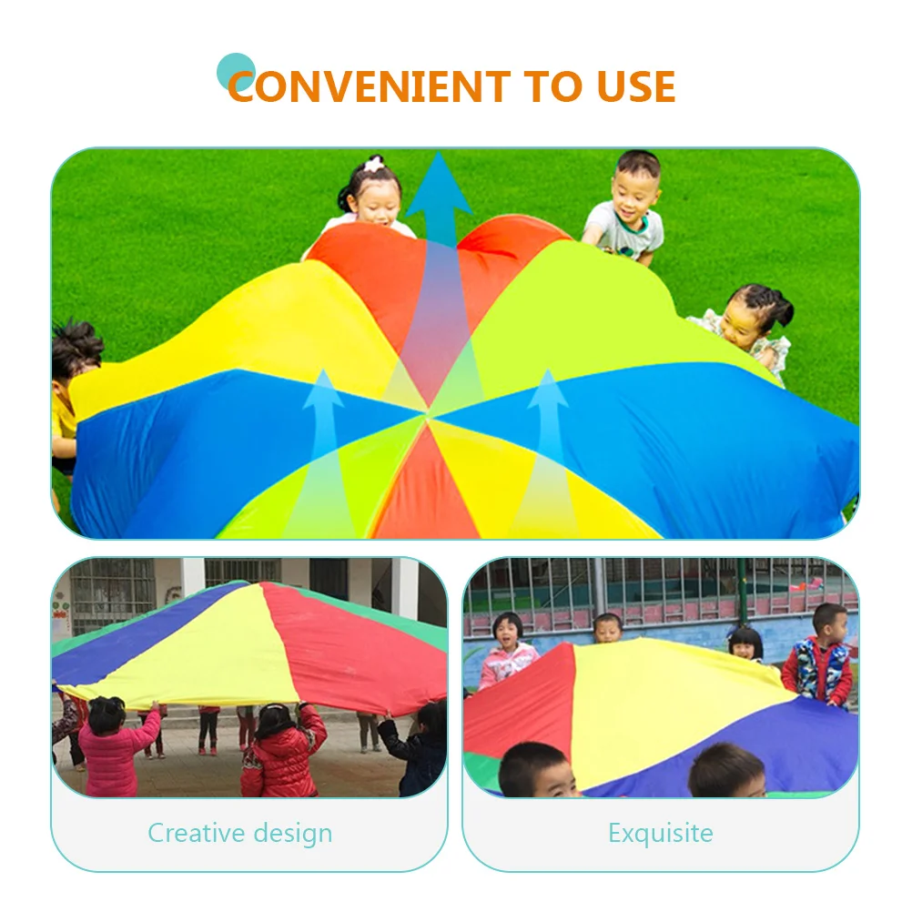 Outdoor Kids Toys Games Colorful Umbrella Parachute for Kindergarten Rainbow Toddler Tent Toddlers