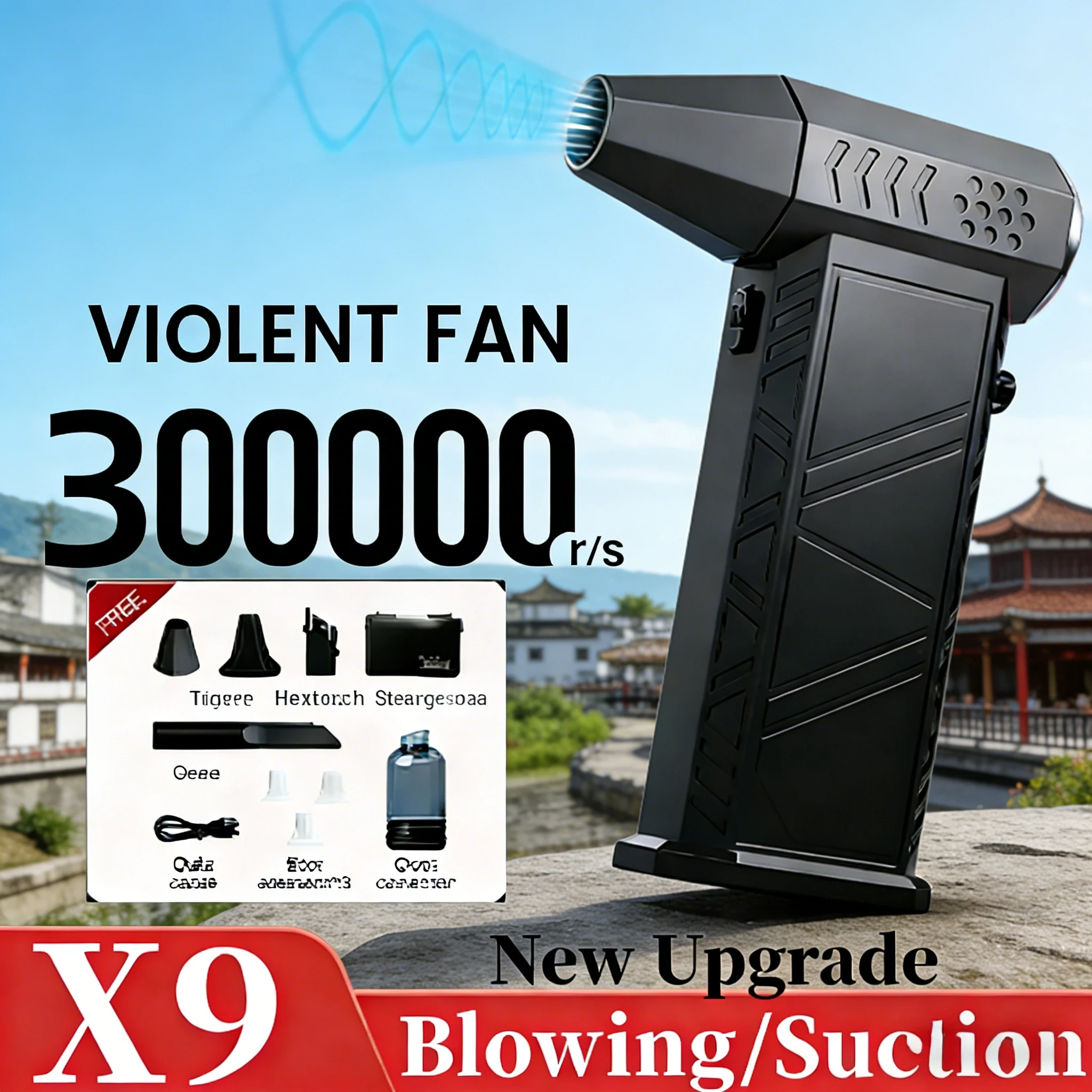 

Турбовентилятор-пылесос 2-в-1 с частотой вращения 300000 об/мин | Трехступенчатый фильтр-воздуходувка для очистки ПК и клавиатуры