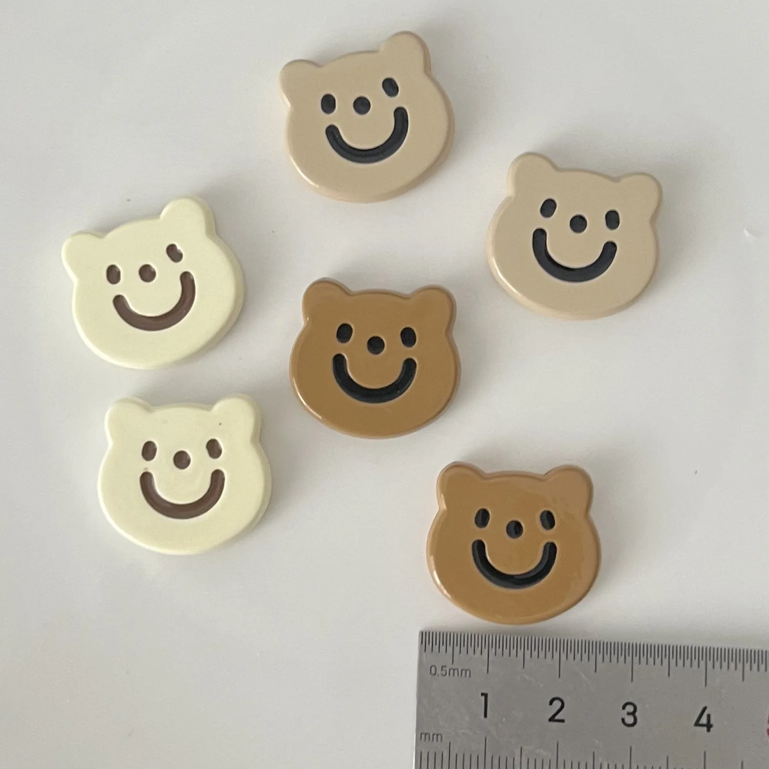 Miniatura Urso Resina Flatback Cabochões, Cute Cartoon Series, DIY Artesanato Materiais, Jóias Fazendo Encantos, 5pcs