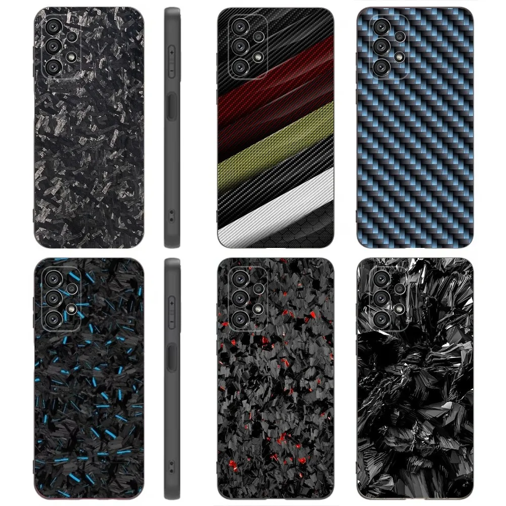 

Cool Carbon Fiber Pattern Phone Case For Samsung Galaxy A91,A80,A73,A72 ,A71,A53A52,A32 ,A31A22,A21s,A20,Black Cover