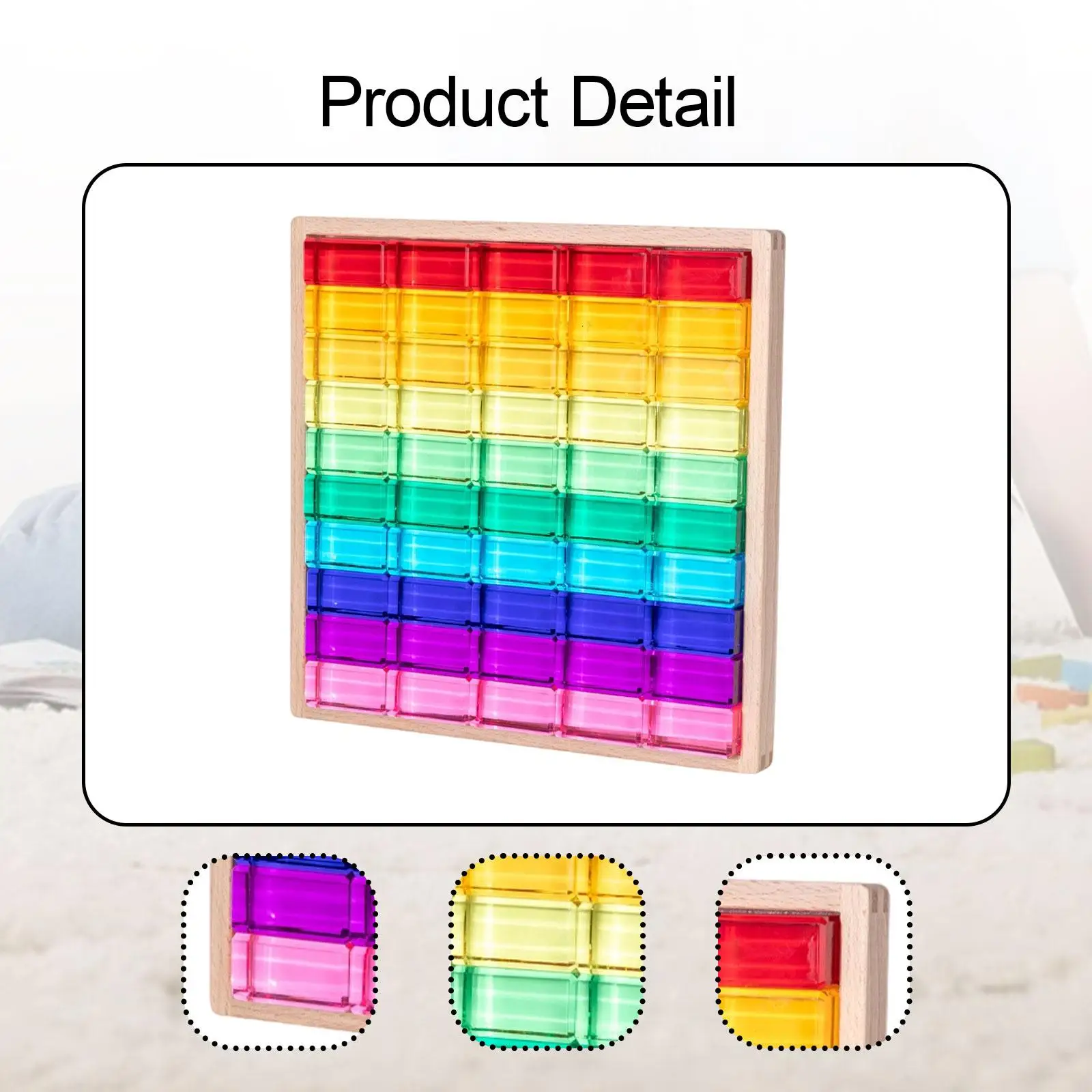 Cubos de construção de arco-íris, cubos de pedra de gema acrílica, conjunto de blocos de construção de coordenação olho-mão para crianças, brinquedo de empilhamento para crianças, presente