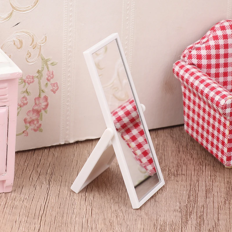 Simulation Full Length Mirror Dollhouse Miniature Furniture 1:12 Scale Dolls House Decoration Toy for Kids view 5
