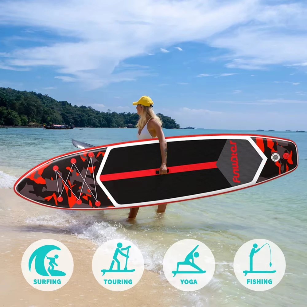 Funwater SUPFW32A Ultraleichtes aufblasbares Paddleboard 350*84*15 für Erwachsene, Wasseryoga, Angeln, Reisesurfen, rutschfestes Paddleboard – Detail 4