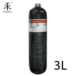 TUXING 4500PSI 300Bar 3L Carbon Fiber Cylinder HPA High Pressure Diving Tank for Scuba Diving Thread M18*1.5