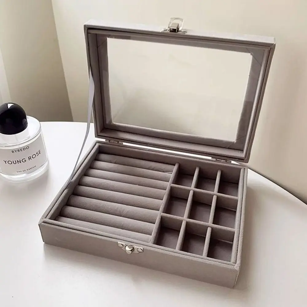 

Transparent Jewelry Storage Box Multi-Compartment Ring Holder Jewelry Organizer Earring Organizer Necklace Storage