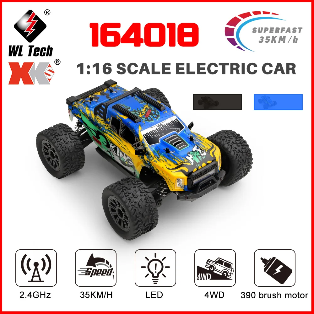 

WLTOYS 1/16 Радиоуправляемая машина 35 км/ч 164018 4WD Внедорожник 2,4 ГГц 1500 мАч 80 м Расстояние Матовый радиоуправляемый грузовик