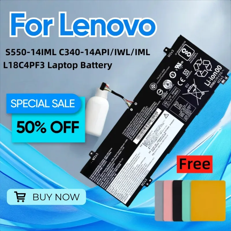 

For Lenovo Yangtian S550-14IML C340-14API/IWL/IML L18C4PF3 Laptop Battery Give Away A Mouse Pad