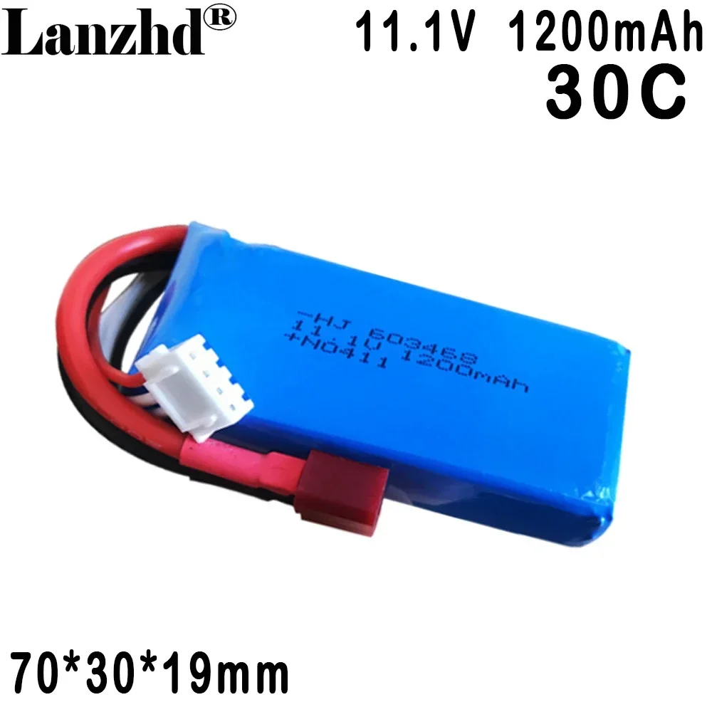 11.1V 1200MAH Lipo battery for WLtoys WL915 WL-915-A RC Boat Spare parts High Speed 3s 603468 11.1v Battery RC F1 Racing Boat