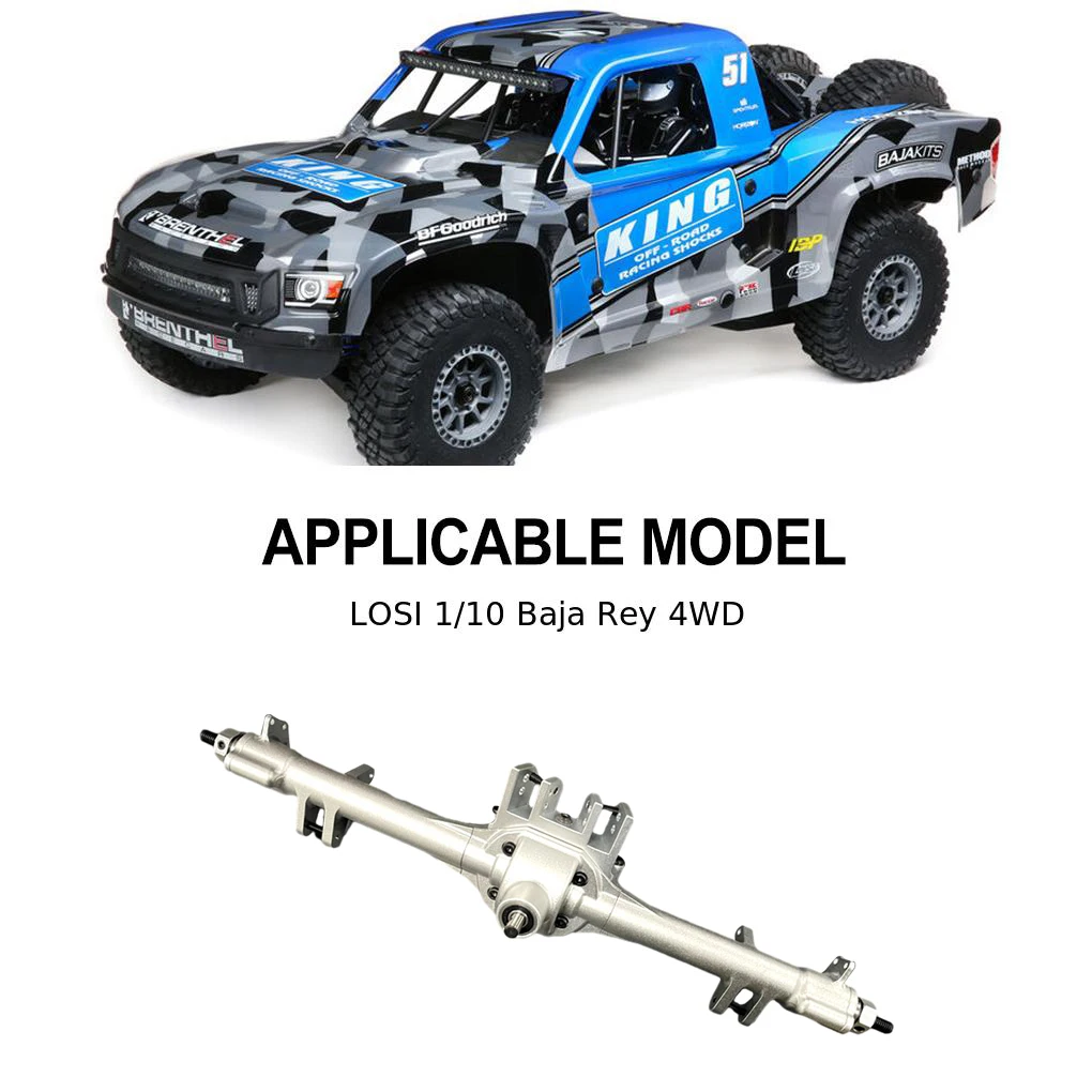 Oś tylna CNC ze stopu aluminium 1/10 do LOSI Baja Rey 4WD, część zamienna do samochodu RC, akcesoria do samochodów RC, części zamienne, część do tuningu RC