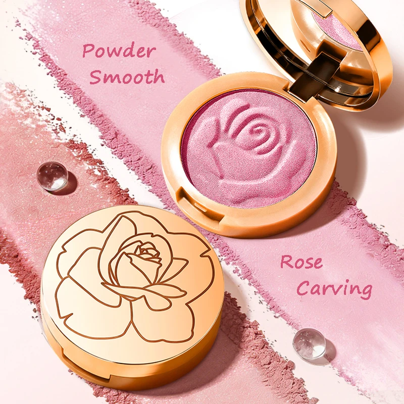 Rose Embossed Blush Highlights Natural Nude Cheek Tint Makeup Long Lasting Brightening Orange Pink Female Cosmetics 2026 New