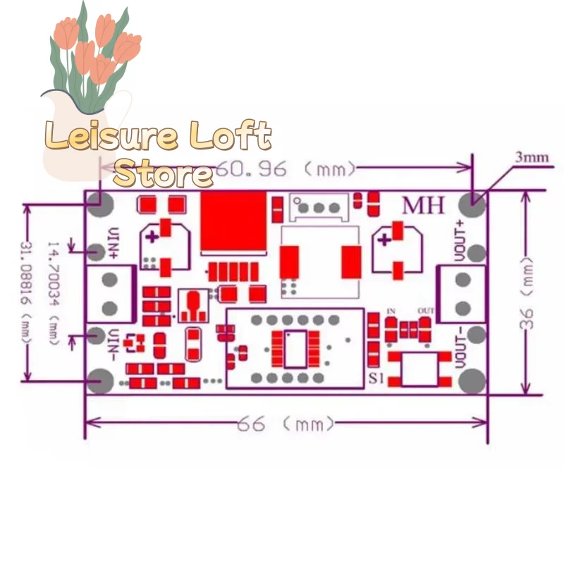 LM2596 Step Down Voltage Converter 3A 2.5-40V Adjustable Power Module With Digital Display for Automotive Electronics DIY