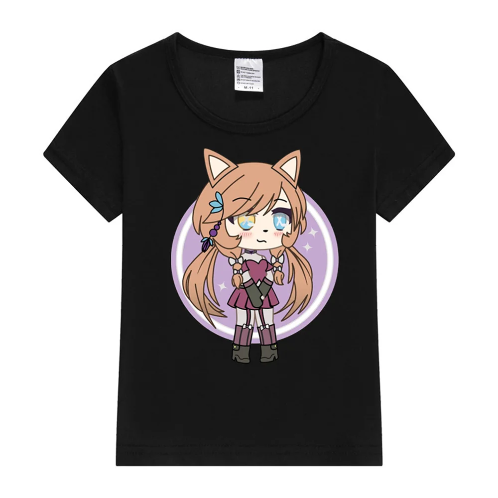 Cute Gacha Girl Foxy Chan Kids T-Shirt Print Kids T shirt Fashion Baby Girls Summer Boys Clothes Children Short Sleeve T-shirts