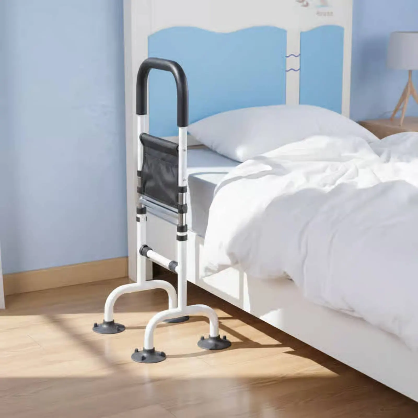Adjustable Get up Assist Frame With Light Bedside Stand Assist Rail Freestanding Bed Safety Handle Non-Slip Grip for Disabled - view 5