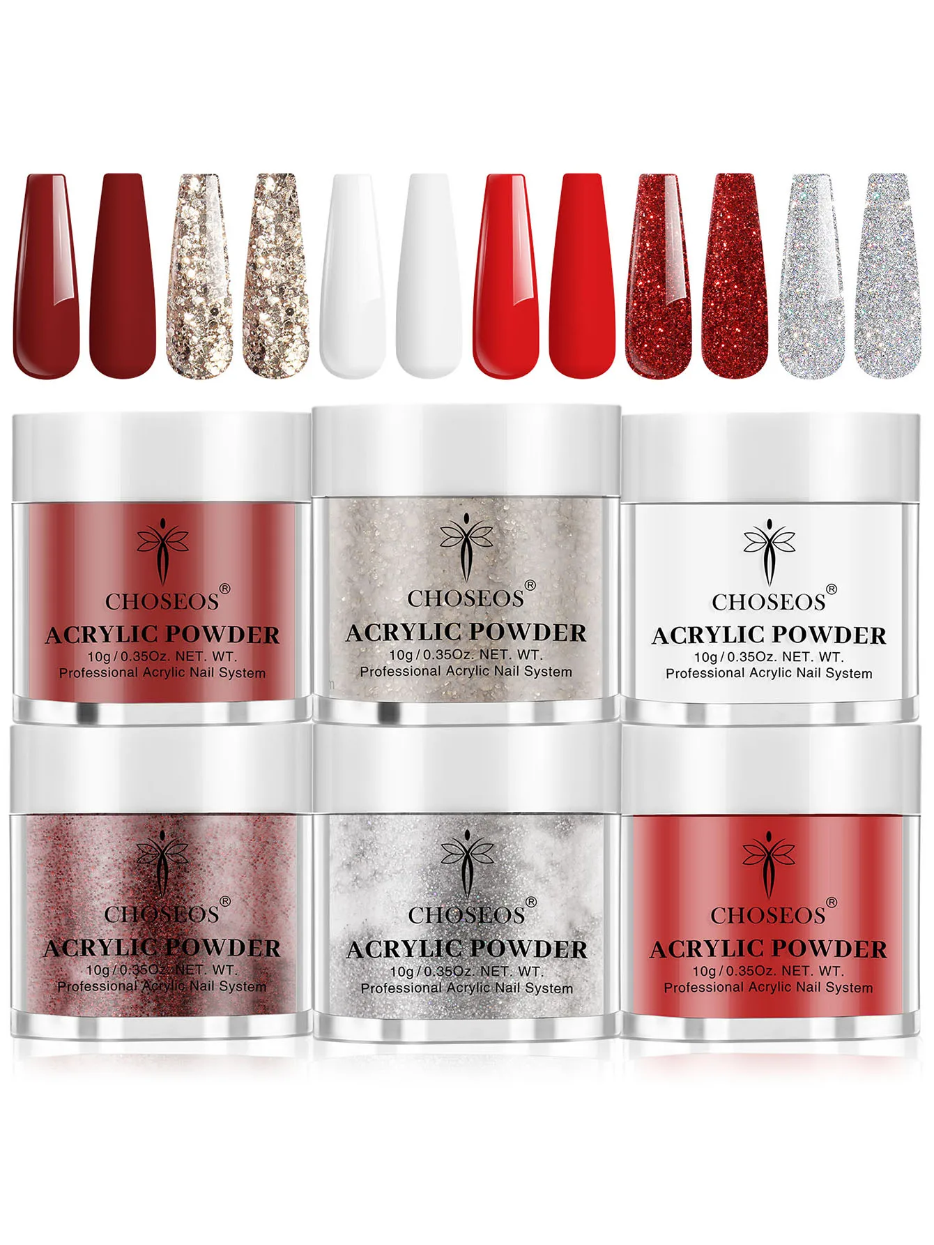 

Набор 6-цветной хрустальной пудры для ногтей, блестящий белый и серебристый, стартовый набор для начинающих, лампа для ногтей не требуется.