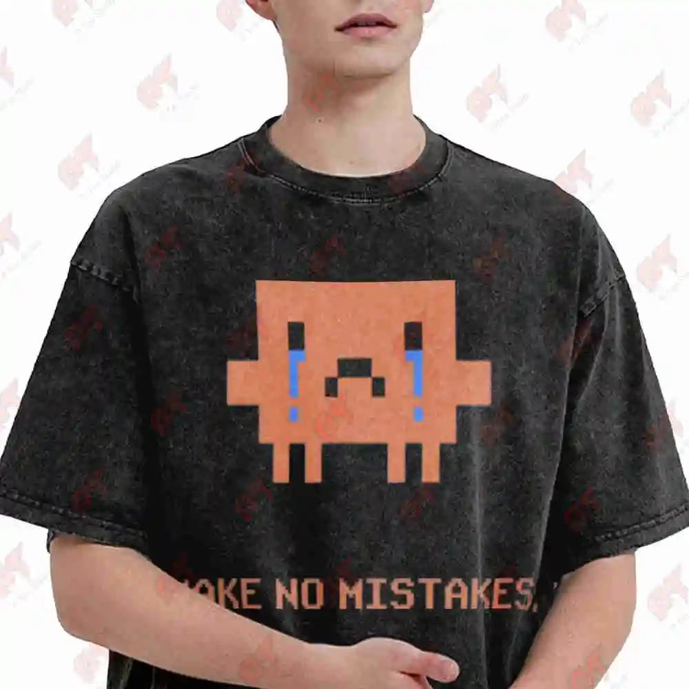 Hey Claude Make No Mistakes Funny AI Humor Vintage Washed Tee Pure Cotton T-Shirt