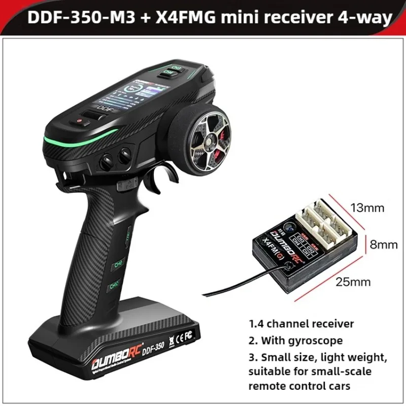 DUMBORC DDF-350 HD Ekran Pilot Zdalnego Sterowania 4/6/10 Kanałowy Odbiornik Żyroskopowy z Kontrolą Prędkości do Samochodów RC, Statków, Części do Czołgów