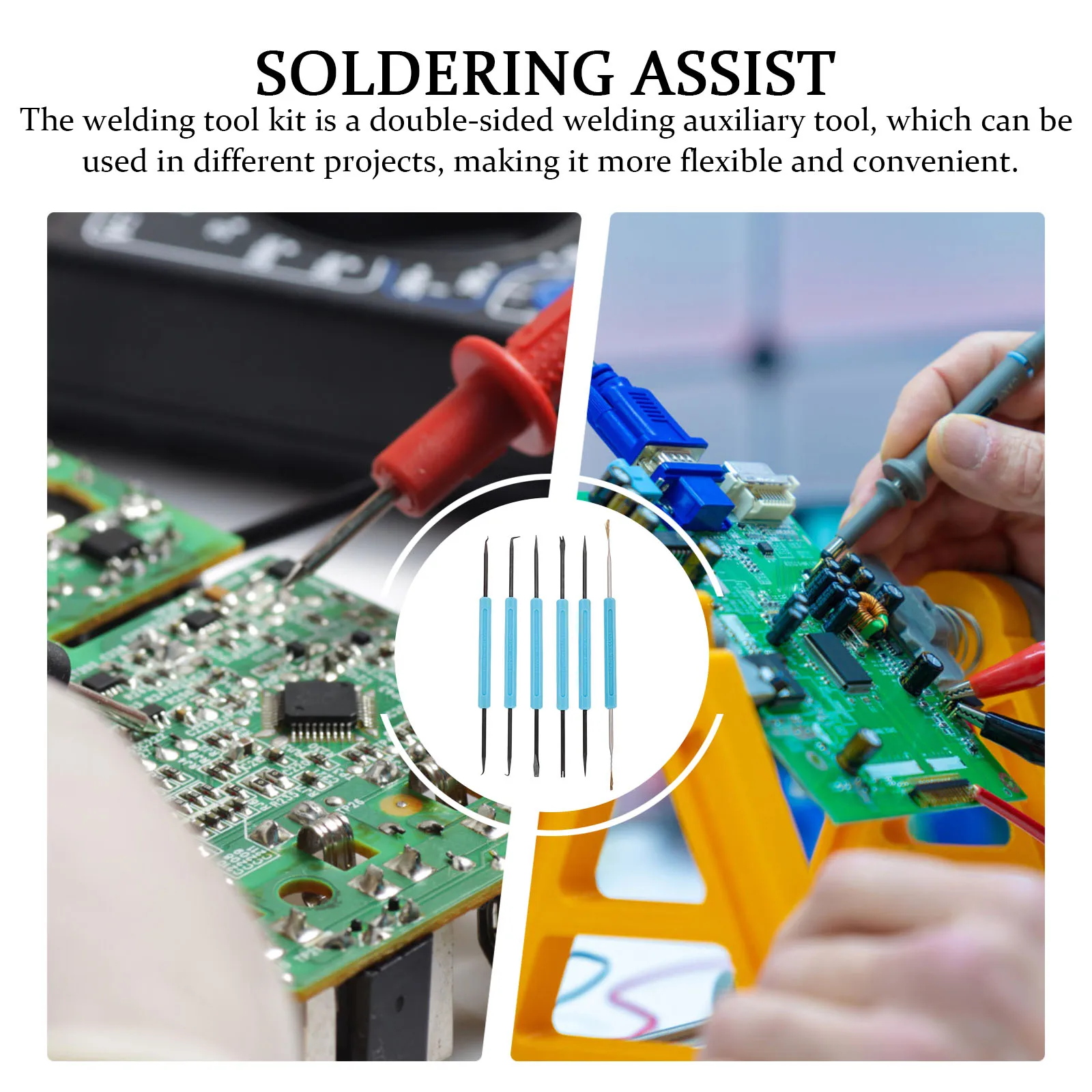 

Carbon Steel Soldering Tool Kit Double Sided Auxiliary Tools Circuit Board Right Ergonomic Handle Black Coated