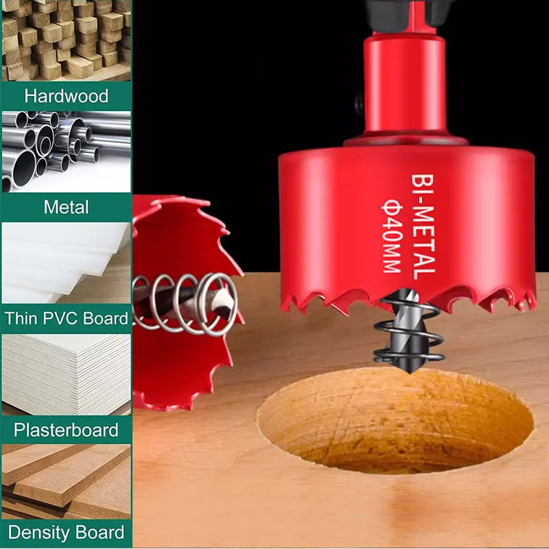 M42 BI-serras perforadoras de madera y Metal, corte de dientes para tablero de fibra de plástico y Metal, 1 unidad, sierras perforadoras de 20mm-200mm