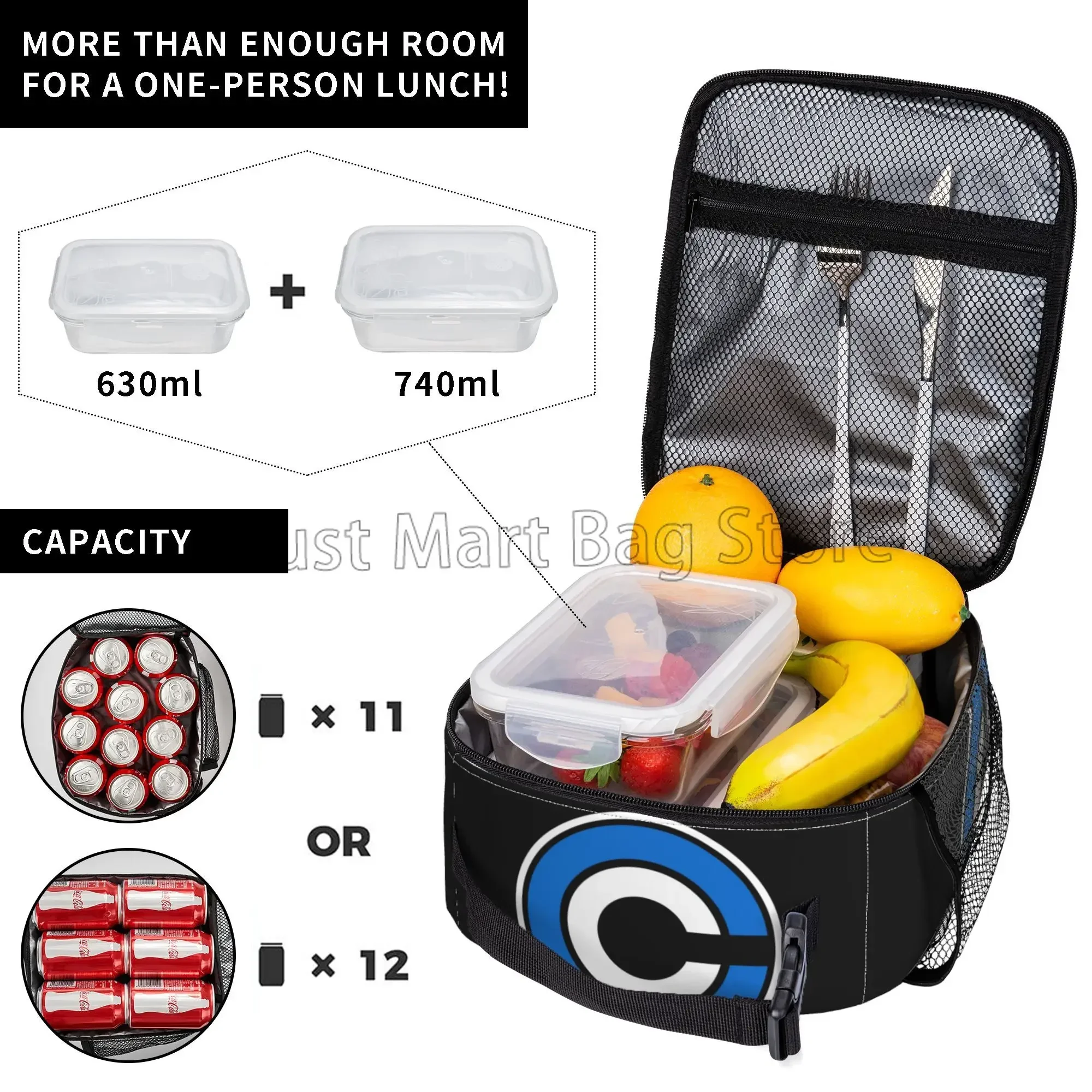 Cool Z Capsule Ii Corp Dragon Insulated Lunch Bag Leakproof Bento Tote for Adults Boys Girls Reusable Cooler Thermal Lunch Bags