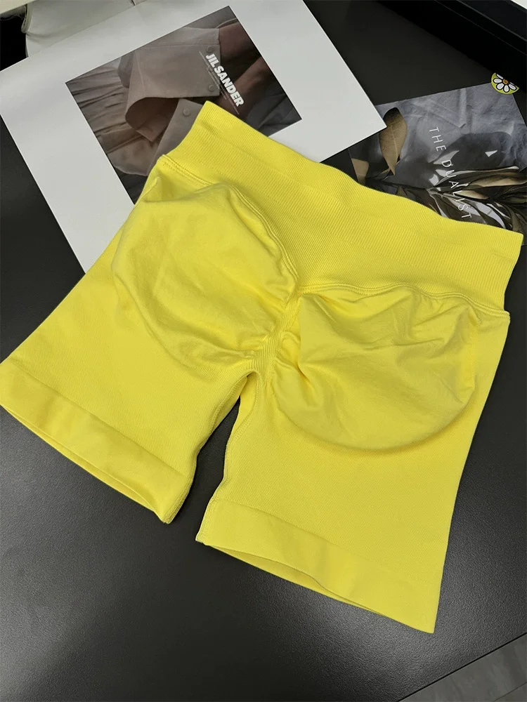 Shorts Low Ribbed Band Gym Shorts Damen Workout Kleidung Scrunch Bum Nahtlose Shorts Yoga Biker Sportshorts – Detail 9