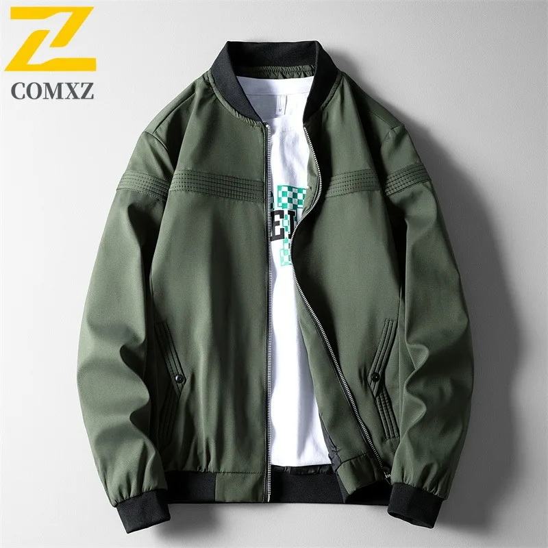 

COMXZ 2025, новая осенняя куртка, мужская верхняя одежда, корейский стиль, бейсбольный воротник, университетское пальто, повседневная мужская одежда, модная одежда