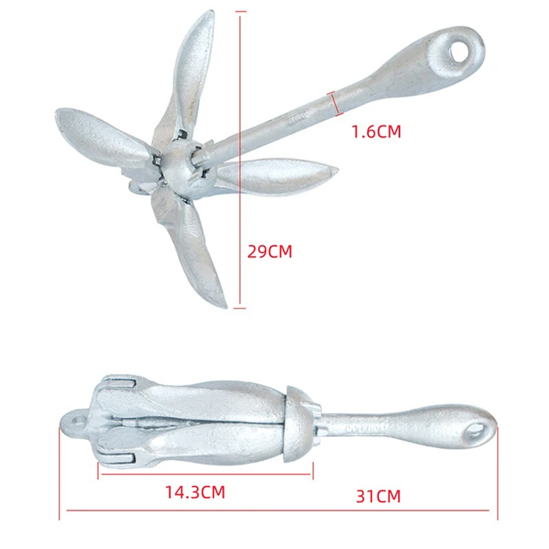 Kayak Anchor 3.5 lb Folding Marine Anchor for Fishing Kayaks Small Boats Canoes Paddle Board with Rope and Buoy Storage Bag