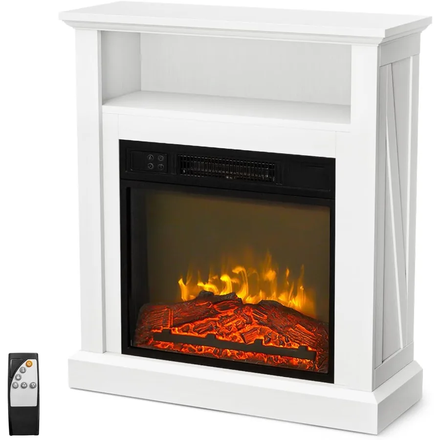 

30''H Freestanding Electric Fireplace Stove with Remote Control and Timer Function for Indoor Home Bedroom Living Room Use Real