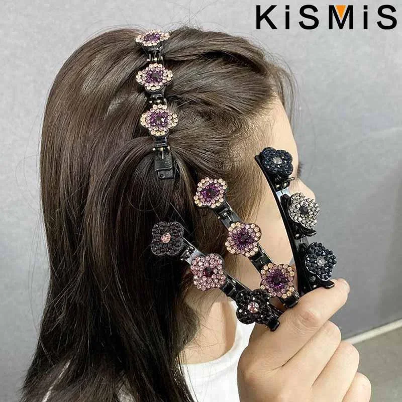 KISMIS 1Pc New Fashionable Women's Diamond Hairpin Shiny Rhinestone Hairband Hair with Teeth Non-Slip Hairpin Hair Accessories