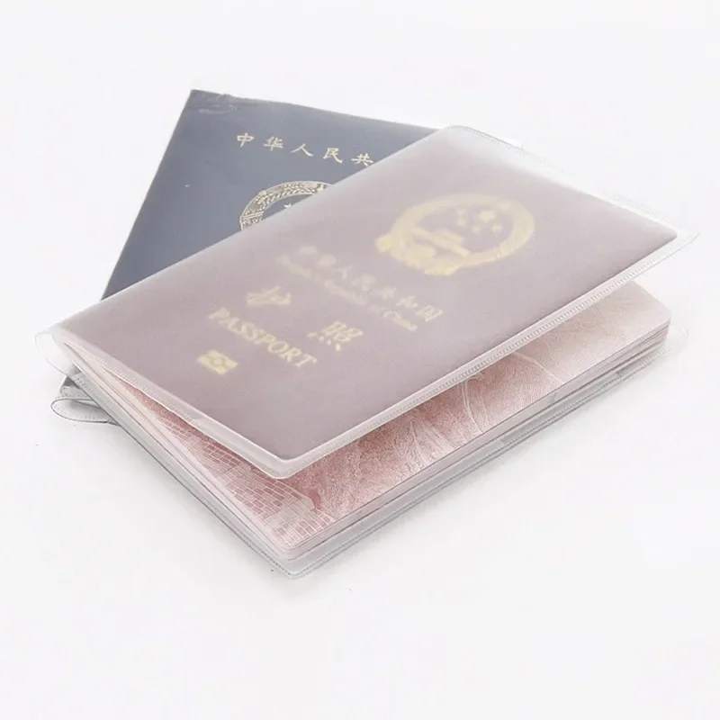 1-10PCS Passport Protective Cover Transparent Frosted, PVC Material Waterproof Document Case