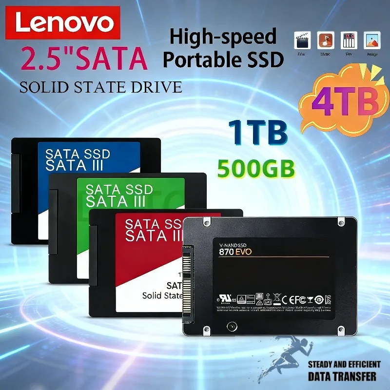 

Lenovo 1TB2TB4TB SSD External Hard Disk Sata3 Interface Portable High Speed Solid State Drive For Internal Hard Drive For Laptop