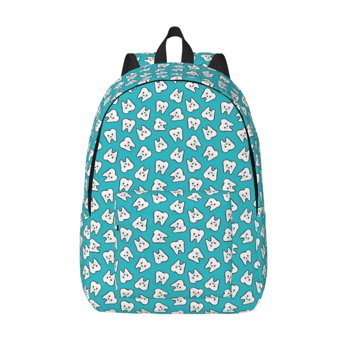 Happy Teeth On Teal Dentistry Backpack for Boy Girl Kids Student School Bookbag Daypack Preschool Kindergarten Bag Hiking