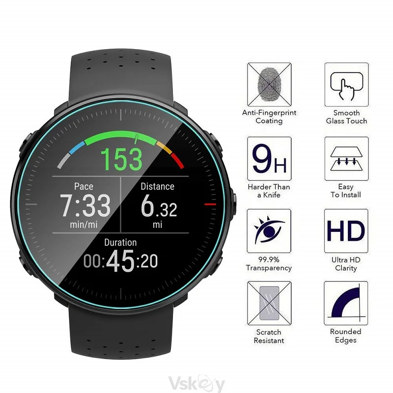 2PCS Screen Protector For Polar Vantage V2 Smart Watch Tempered Glass For Polar Vantage M/V Anti-Scratch Protective Film