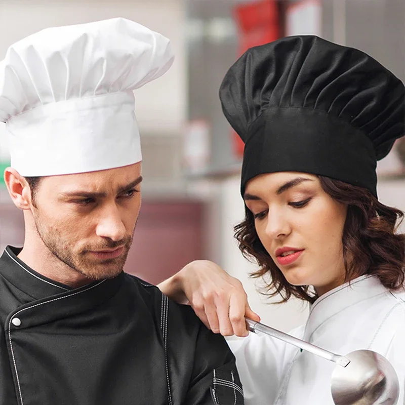 Casquettes de chef blanches pour hommes, chapeau de chef, chapeau de serveuse, chapeau de travail de cuisine, hôtel, restaurant, cantine, bonnet de cuisine Chamonix, coiffeur, devoirs