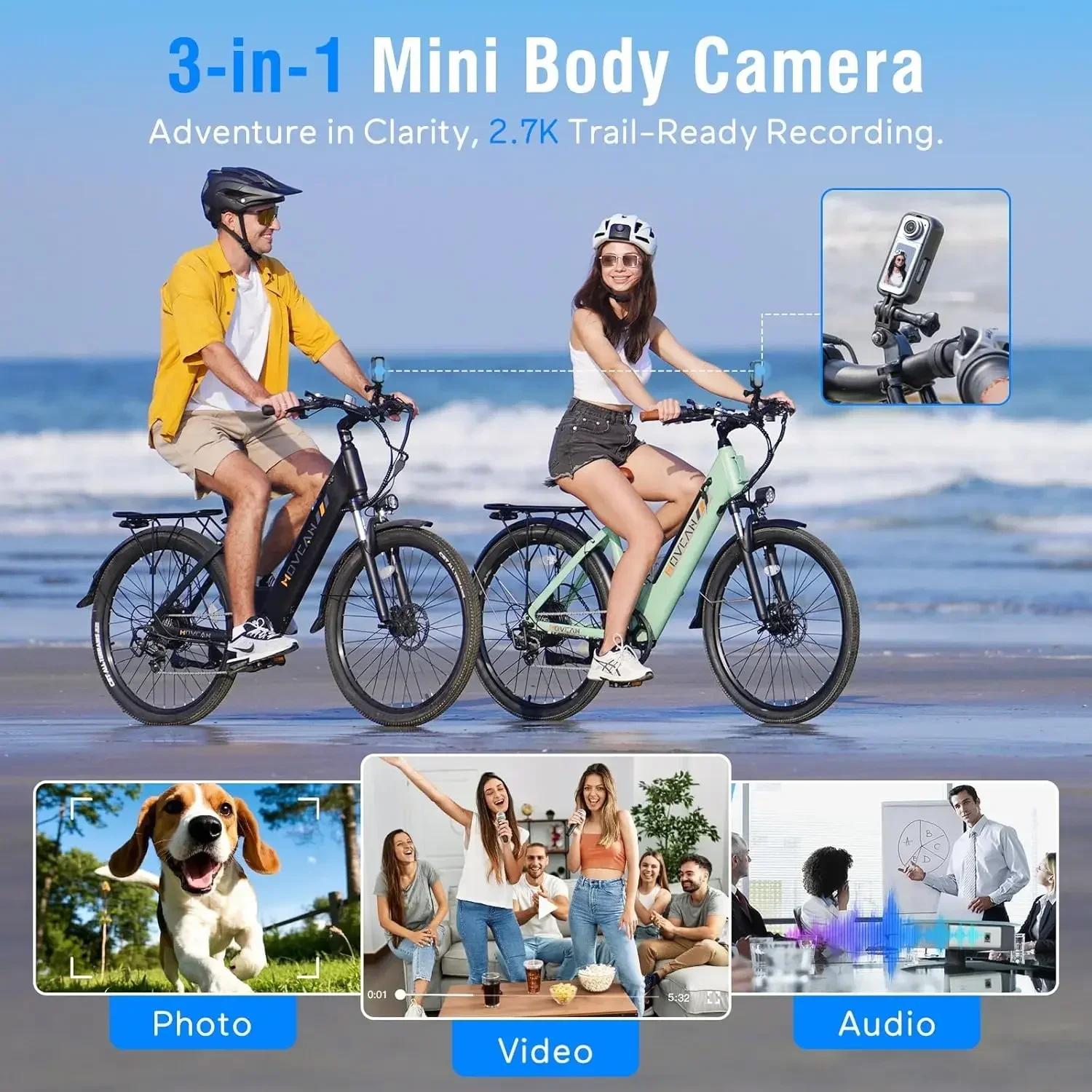 2.7K 1080P Mini Camera with Magnetic Lanyard 180° Rotatable Lens Outdoor WIFI Sports Camera Digital Cycling Video Video Recorder view 4