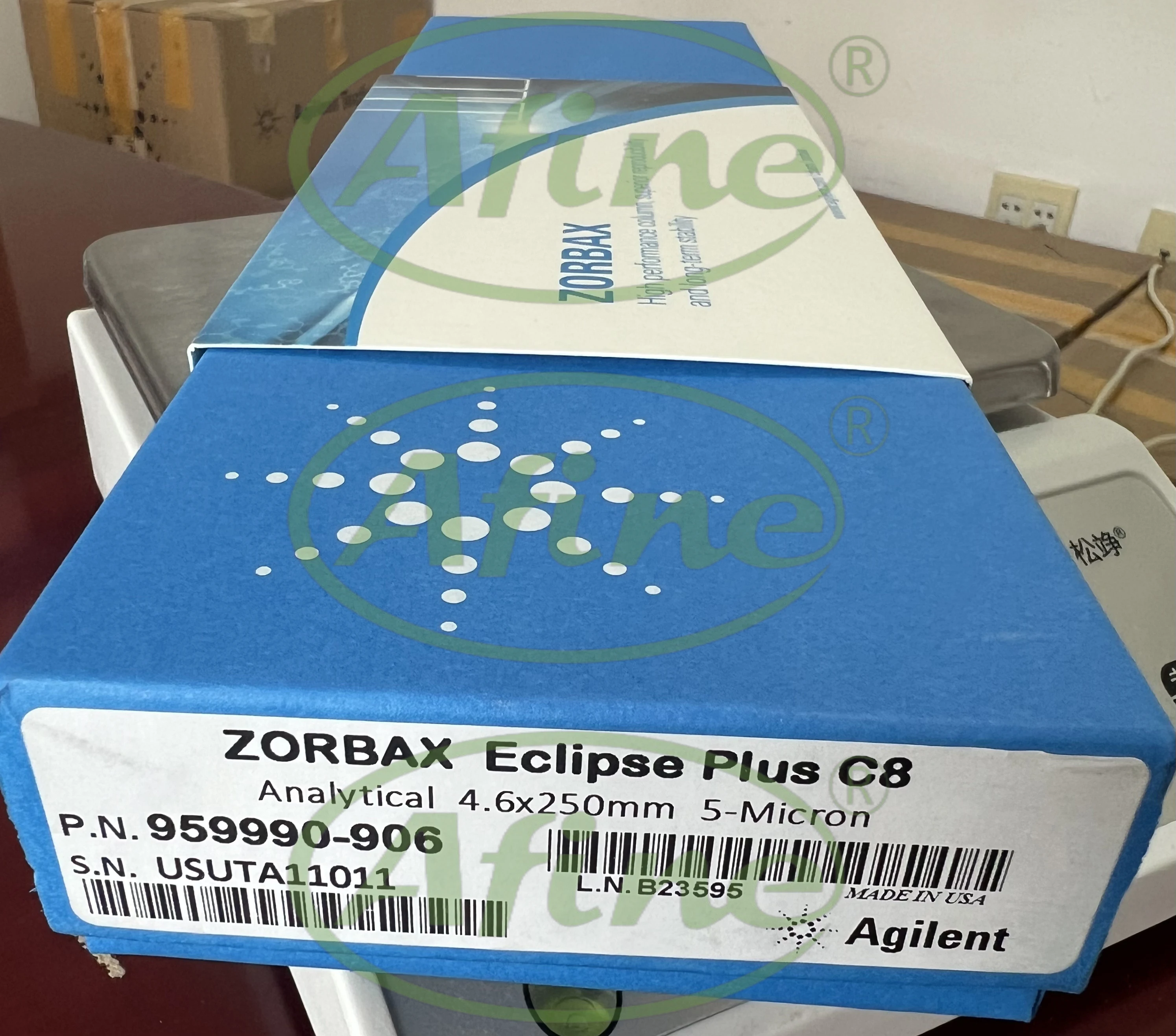 AFINE Agilent 959990-906 ZORBAX Eclipse Plus C8 Column, 4.6 x 250 mm, 5 µm