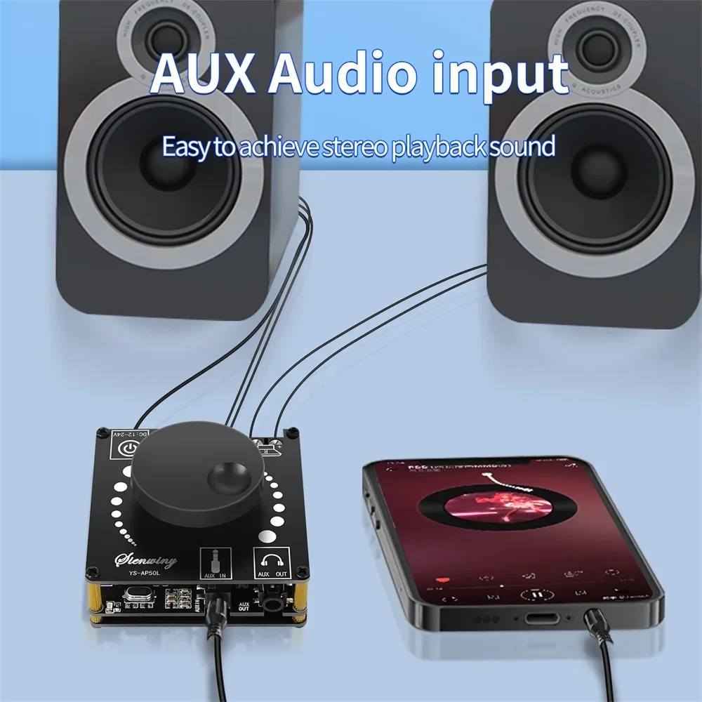 

YS-AP50L CS8673E Плата усилителя мощности, двухканальный Bluetooth-совместимый 5,1 стерео усилитель усилителя, DIY домашняя модификация звука