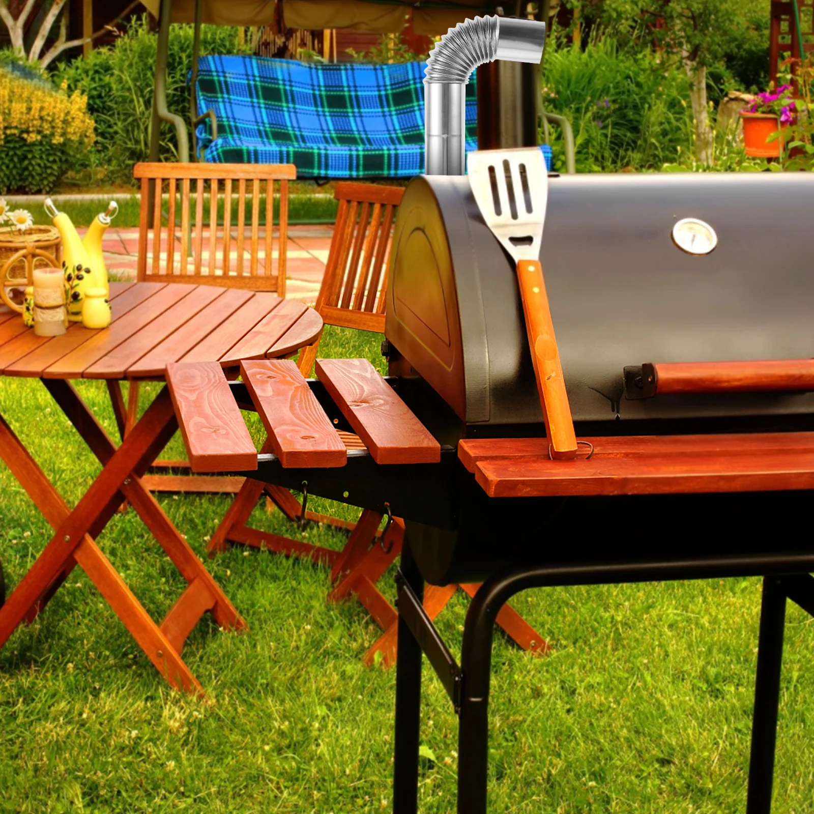 

1 Set Stainless Steel Flexible Chimney Flue For Metal Stove Exhaust Kitchen Bathroom Ventilation Home Heating System Camping Bbq