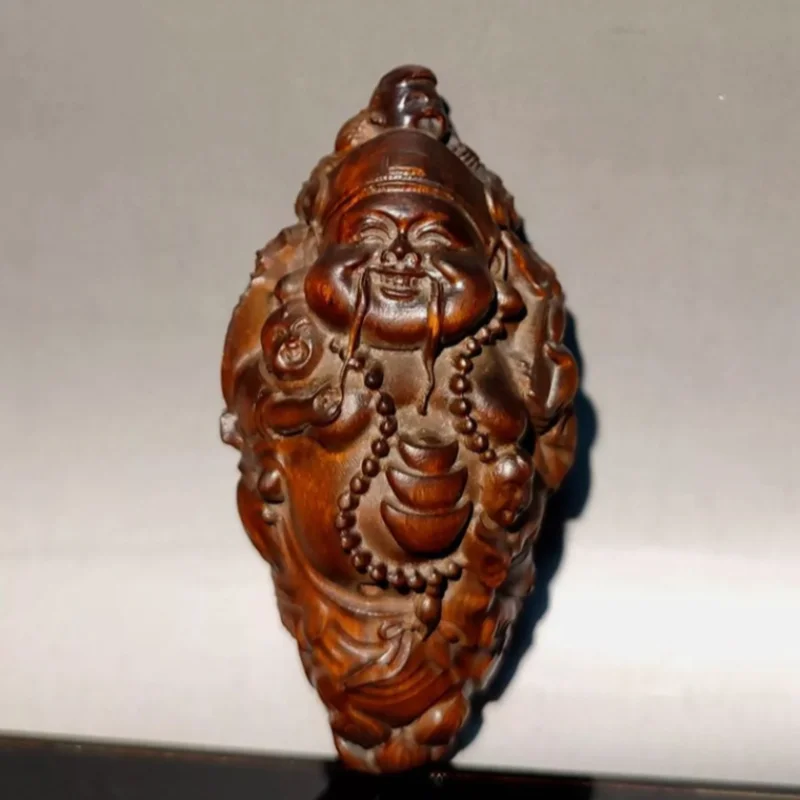 wooden statue carvings home decor Boxwood devil sculpture Wood mini ghost carved