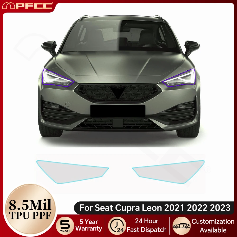 

For Seat Cupra Leon 2021 2022 2023 Headlight Rearview B Pillars TPU Paint Protection Film Pre-cut PPF Bra Anti-scratch Clear Kit