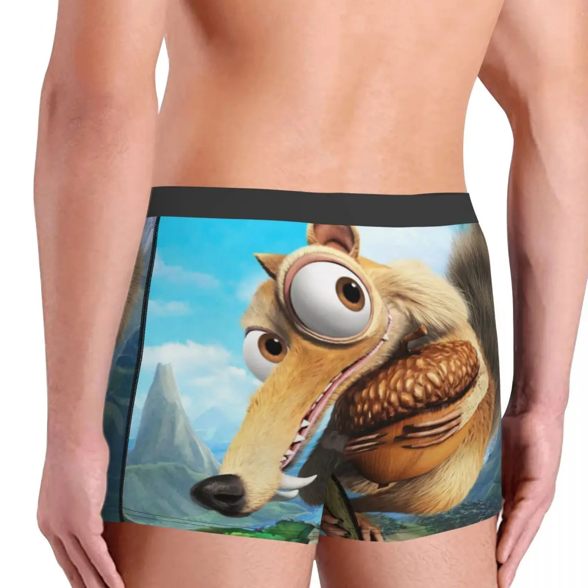 Scrat Men Boxer Briefs Ice Age Manfred Animated Film Breathable Creative Underwear Top Quality Print Shorts Gift Idea