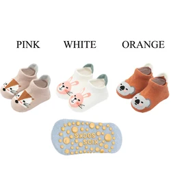 Cartoon Animal Four Seasons Anti-slip Kids Baby Tube Socks Cotton Newborns Boys Girls Learning Walking Non Slip Stocking