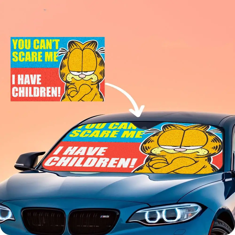 Classic Comic Cat G-Garfields Novelty Car Front Windshield Sunshade 70x130cm Cartoon Foils Car Window Windscreen Cover