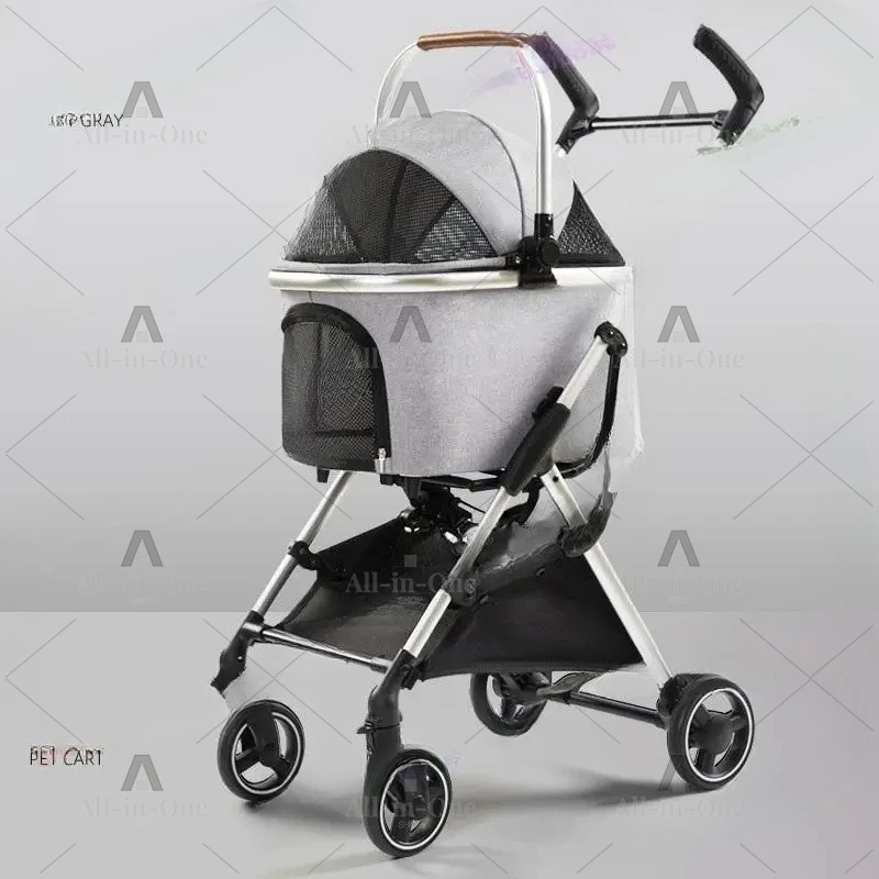 luxury dog stroller with detachable trolley Small and medium sized cat and dog pet stroller