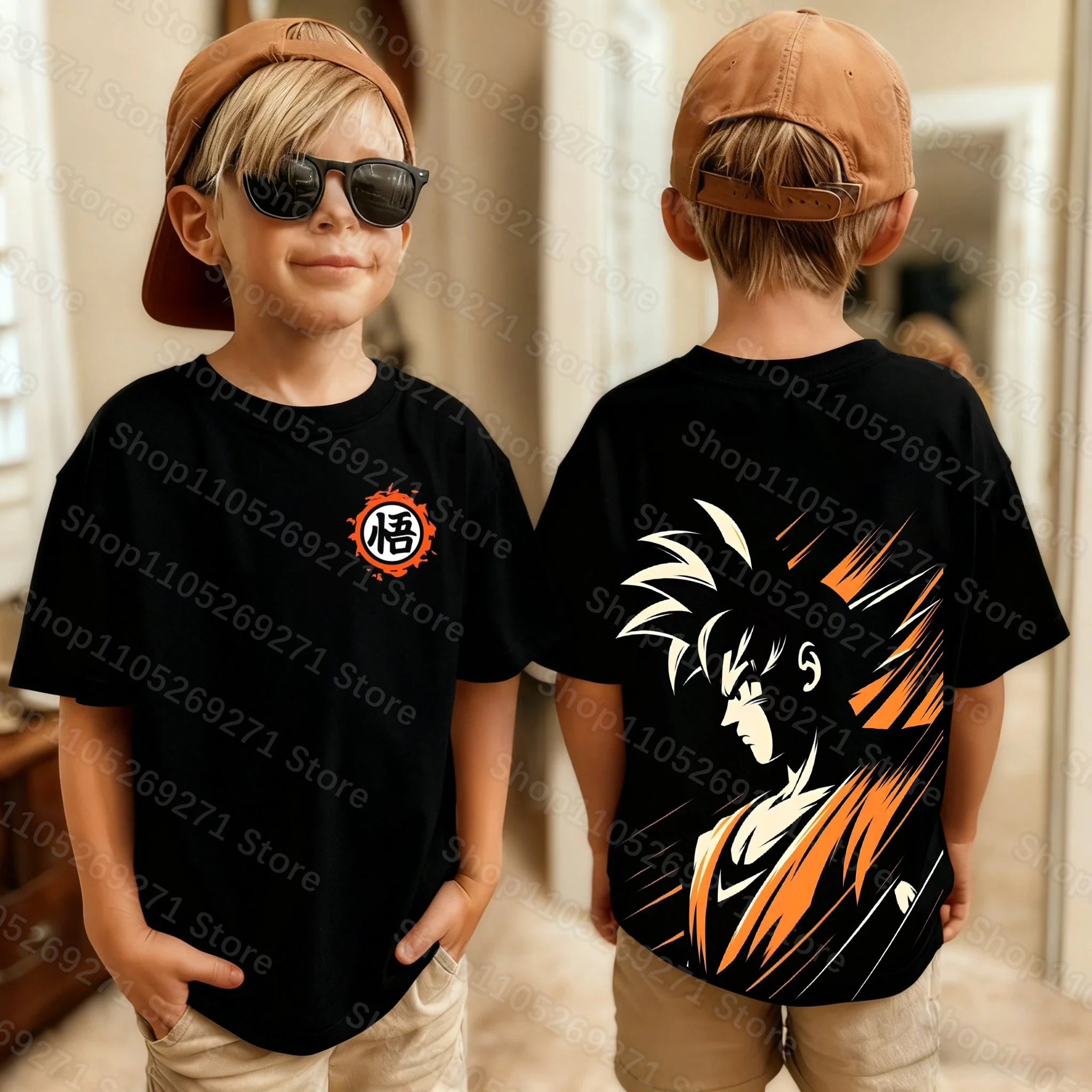 

Anime Dragon Ball Kids T-shirt Son Goku Cute Cartoon Fashion Print Summer Cotton Boys Girls Loose Short Sleeve Clothing Gifts