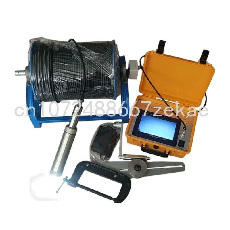 Borehole Camera Portable Test Analog 40mm Diameter Simple Probe and 200m Deep Well Inspection Manual Winch Design