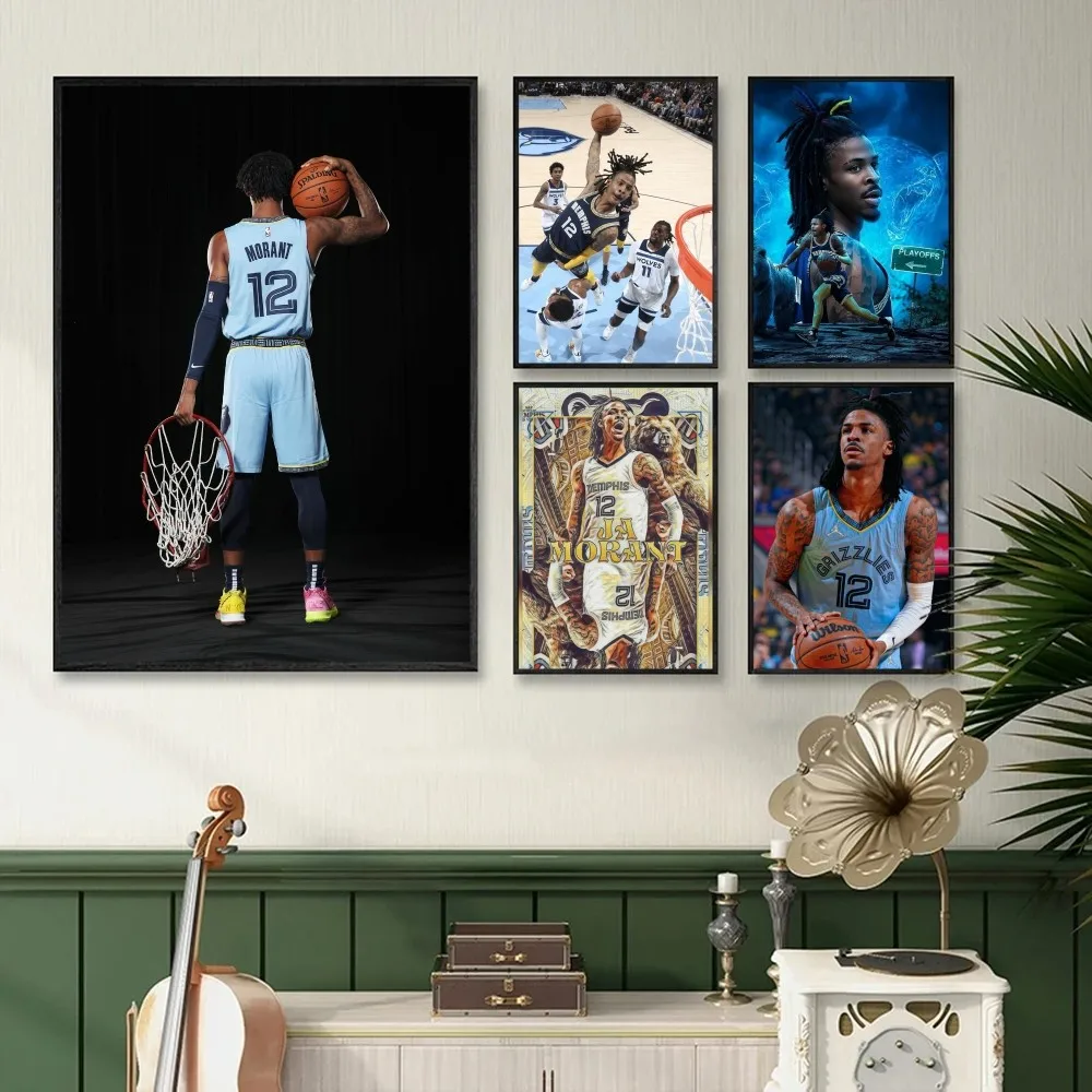 ملصق فني ذاتي اللصق Ja Morant ، ملصق ورقي مقاوم للماء ، ديكور حائط ، قهوة ، منزل ، بار ، غرفة ، 1 * *